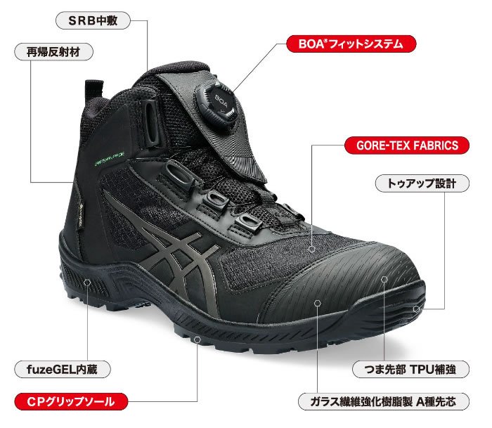 楽天市場】CP604 G-TX BOA ウィンジョブ ハイカットBOAタイプ 送料無料