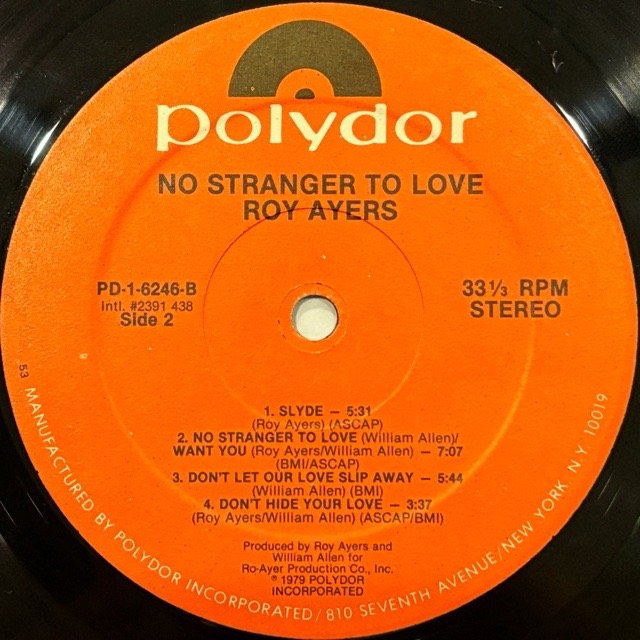Roy Ayers｜No Stranger To Love (LP)｜レコード通販｜vivrantdiscstore