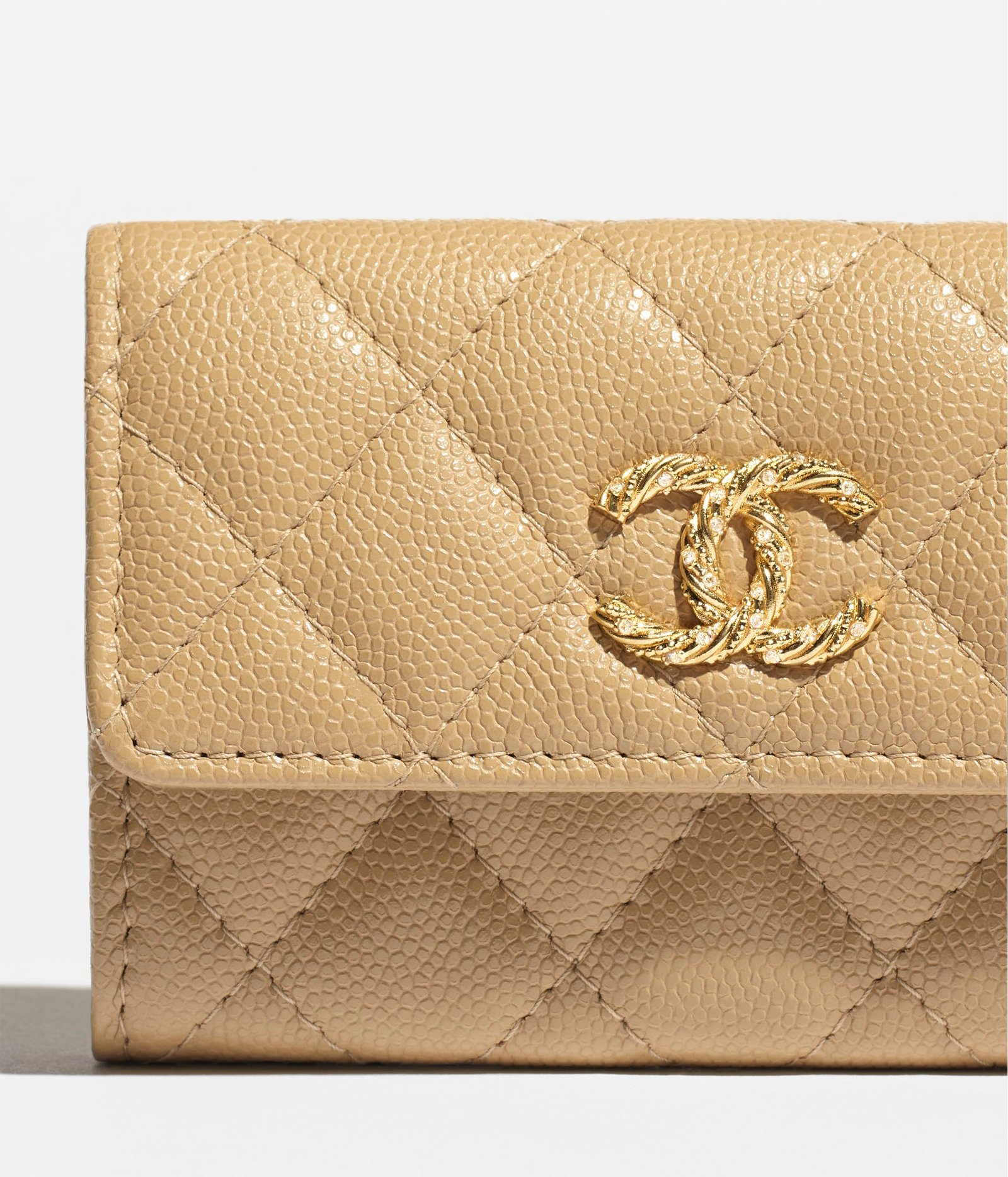 カードケース - シャイニー グレインド カーフスキン & ストラス