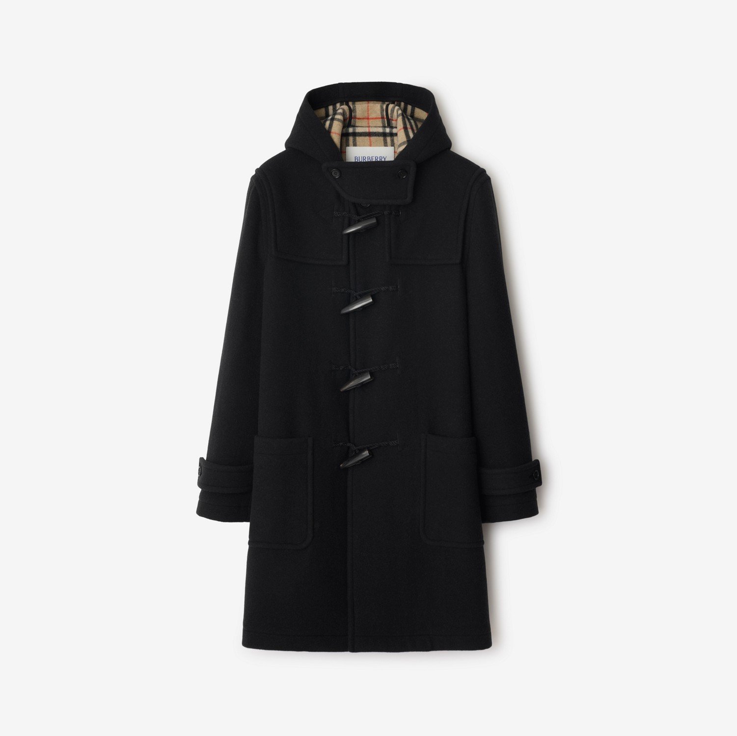 ウール ダッフルコート (ブラック) - メンズ, ウール | Burberry®公式
