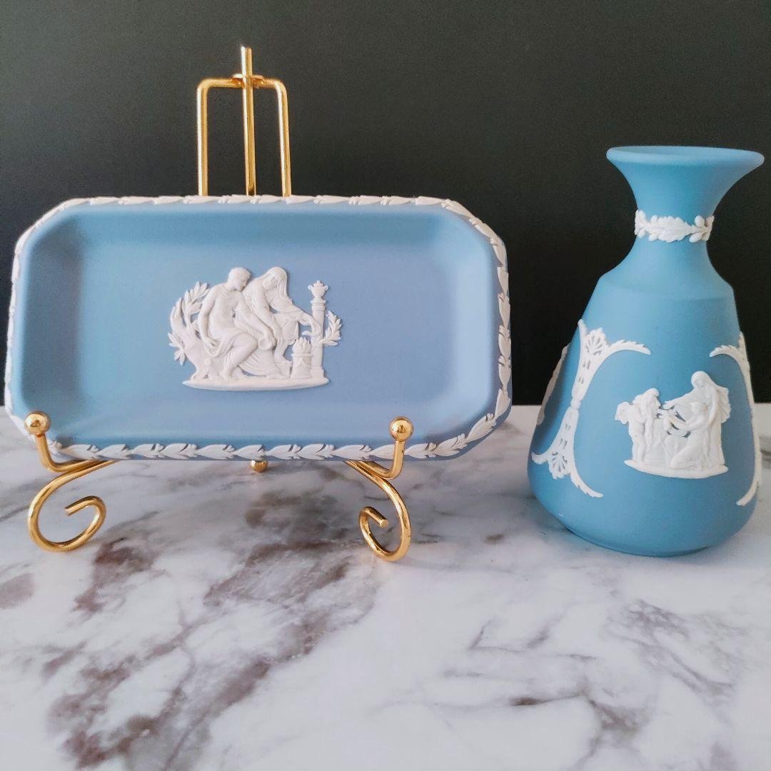 希少品 ウェッジウッド ジャスパー ミニチュア ティーセット ブルー 美