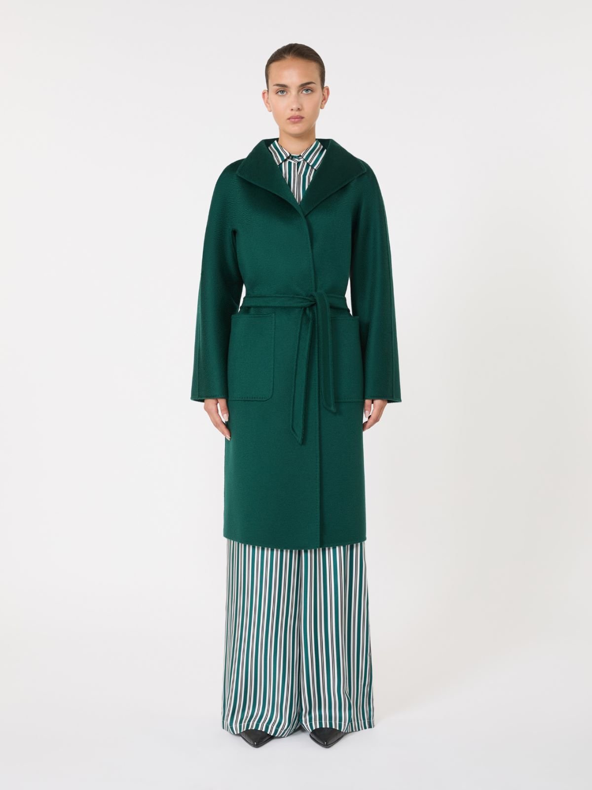 Midi cashmere cardigan coat, dark green | Max Mara