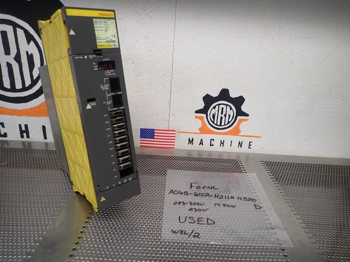 FANUC A06B-6102-H211#520 D Spindle Amplifier Module 283-325V 17.5