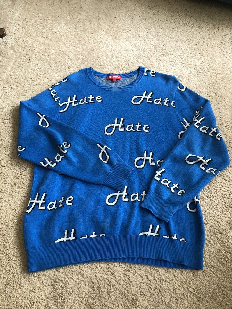 Supreme FW13 Hate Crewneck Sweater | eBay