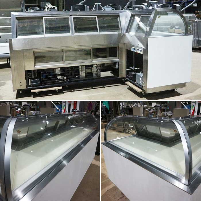 中古】L型 対面 冷蔵ショーケース 業務用 特注 保坂製作所 2004年 50Hz