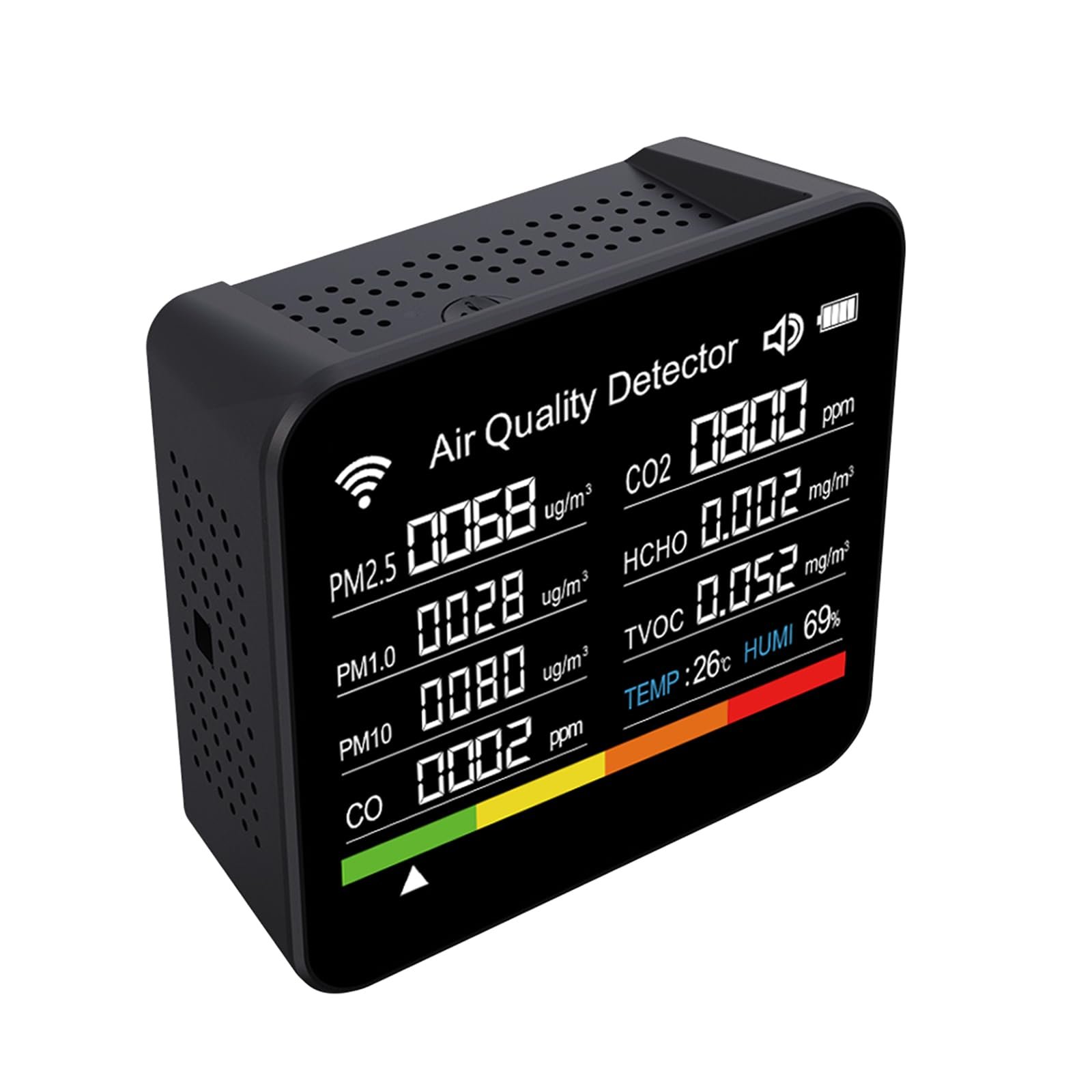 Amazon.co.jp: 空気質モニター 室内空気質メーター PM2.5 温度 CO2 と