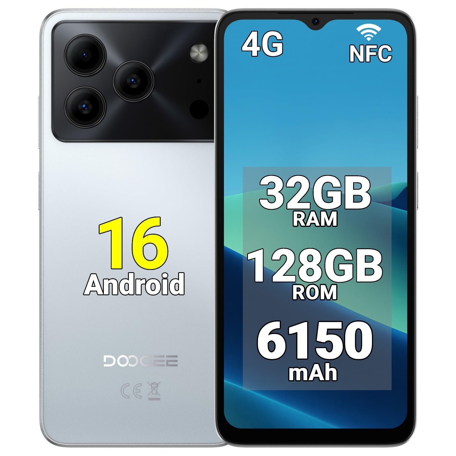 Amazon | DOOGEE Note56 Pro スマホ Android 16 SIMフリー｜32GB+128GB