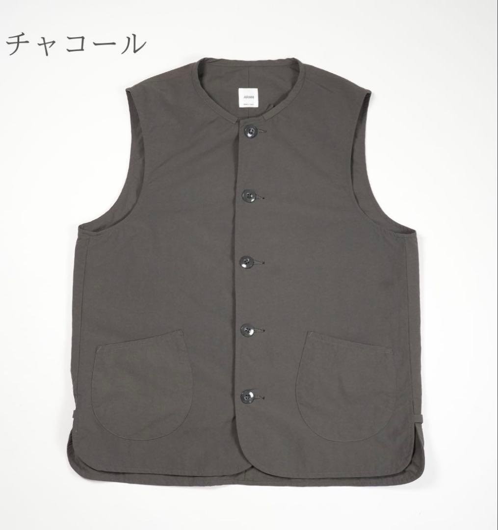 日本製　ARAN ベスト　チャコール　サイズ　5 ARAN VEST (CHARCOAL) - have a golden day!