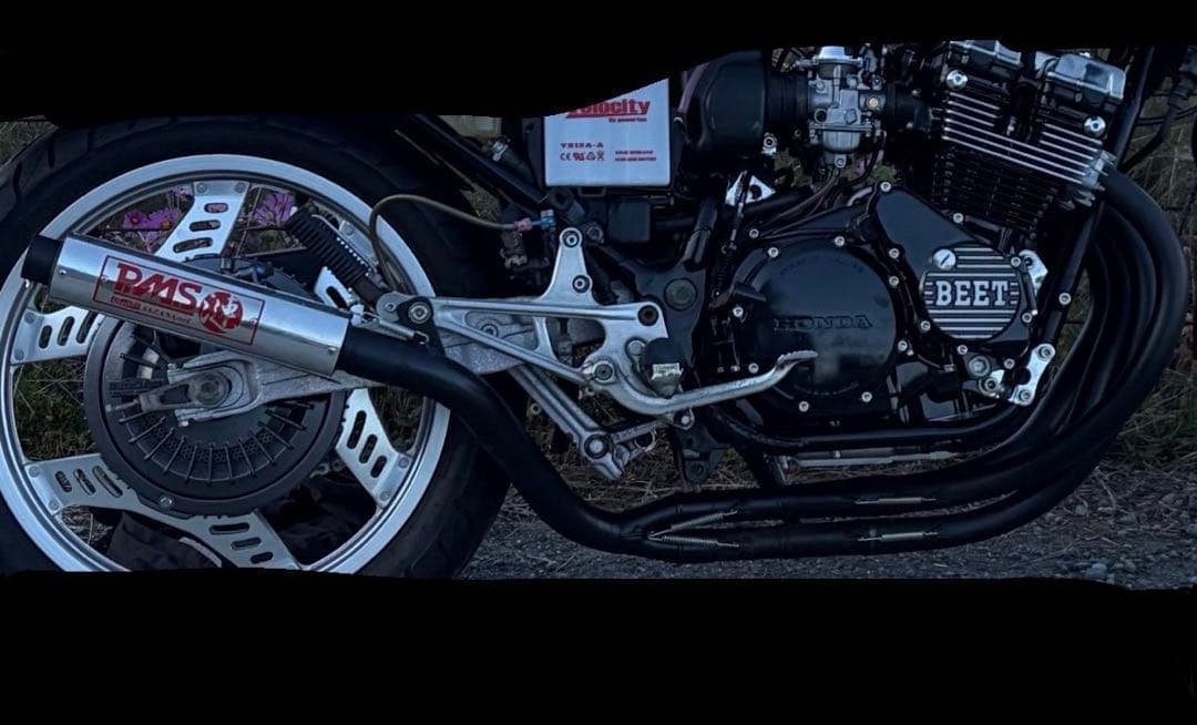CBX400F PMS 漣 No.8黒鉄 限定30本 CBR400F マフラー CBX400F PMS 45π 漣 黒鉄/鍍金
