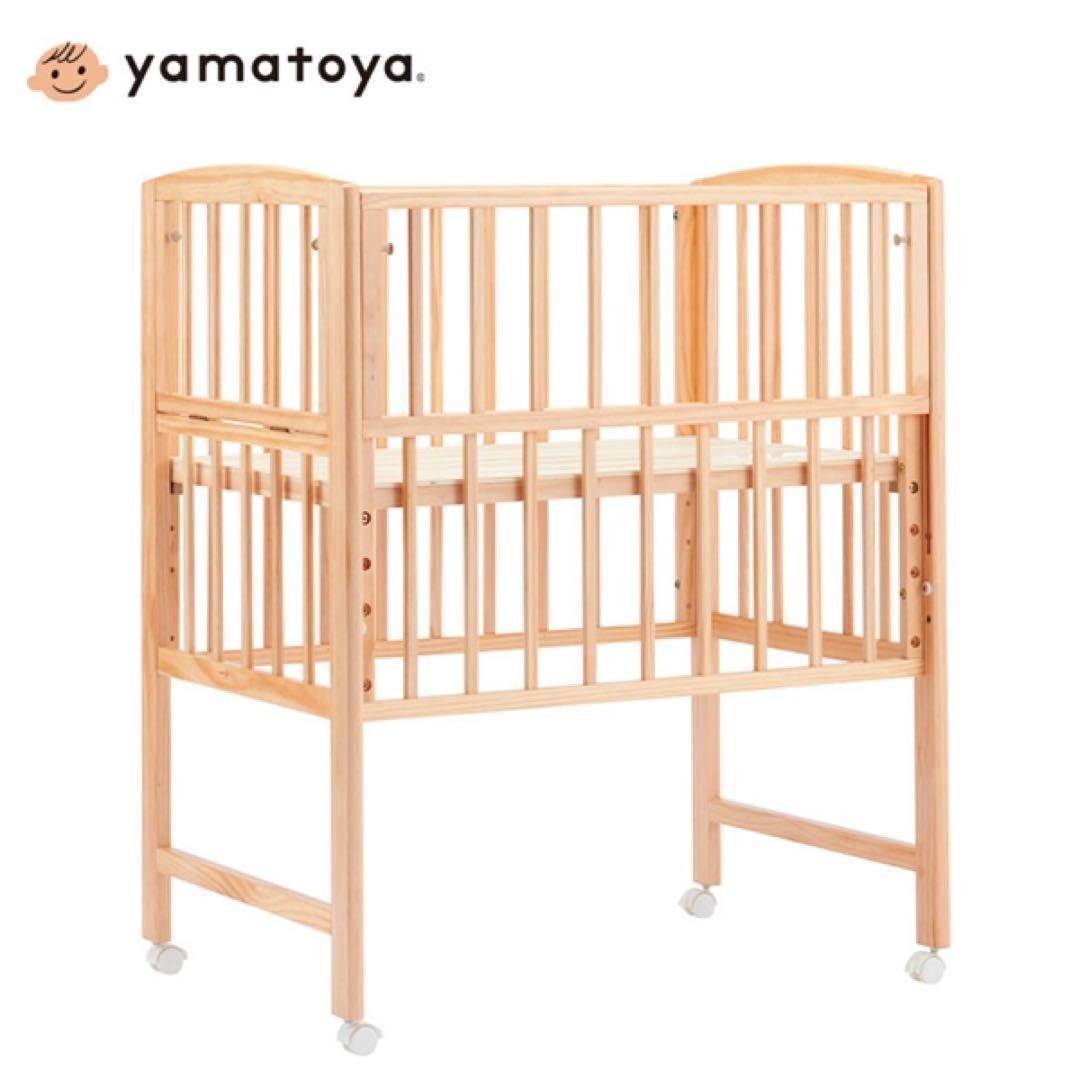 yamatoya ミニサイズトールプラスWオープンミニベビーベッド ナチュラル yamatoya ミニサイズトールプラスWオープンミニベビーベッド