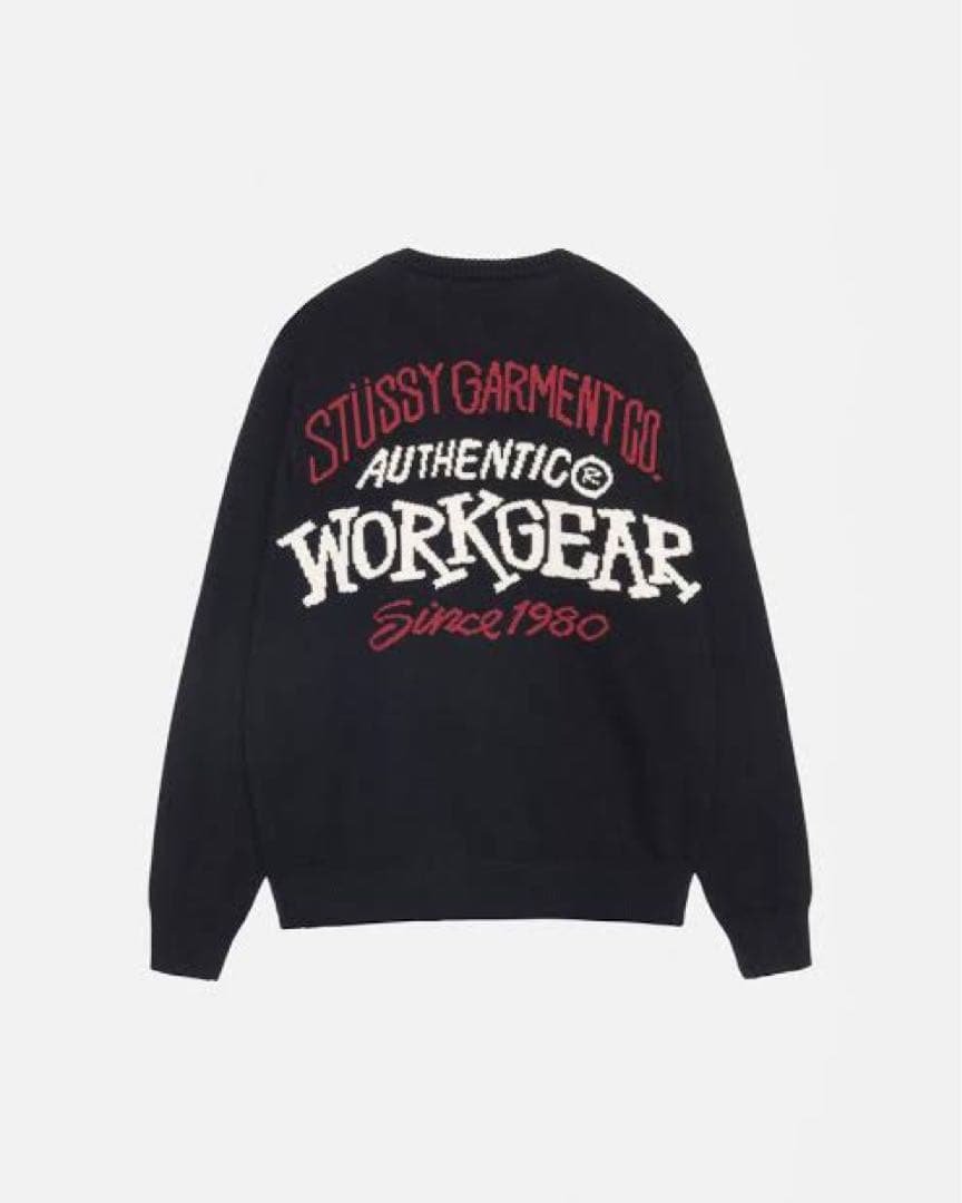 STUSSY ニットセーターAUTHENTIC WORKGEAR SWEATER Stussy Authentic Workgear Sweater - Black Medium | eBay