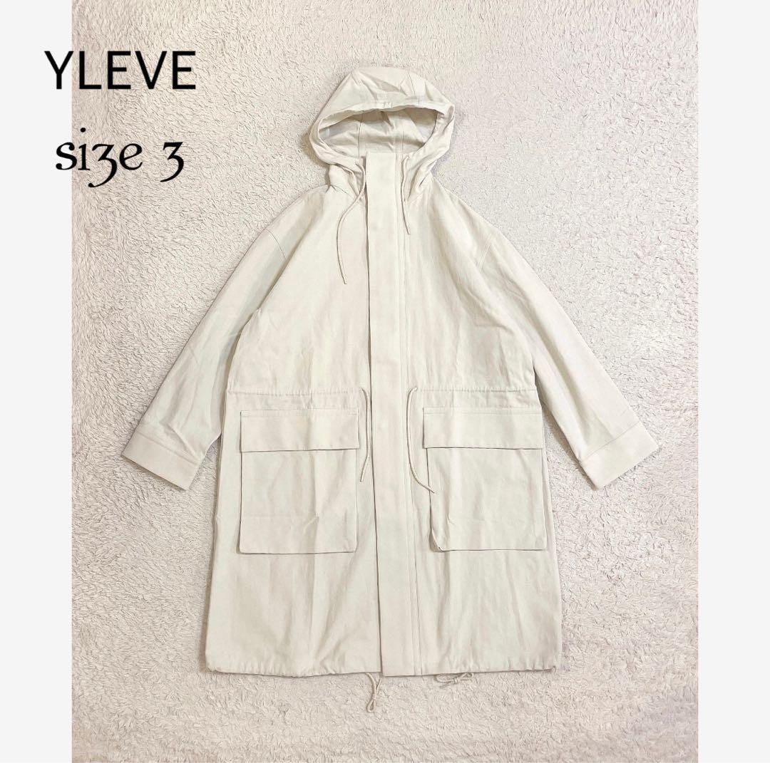 【美品】YLEVE イレーヴ コットン/リネン モッズコート フーデッド 中古・古着通販】YLEVE (イレーヴ) コットンモッズコート ネイビー