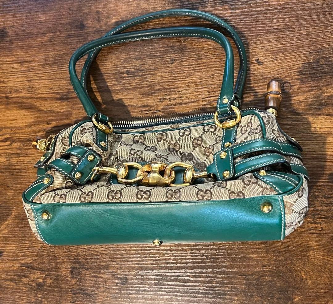 GUCCI グッチ　ミニボストンバッグ　グリーン 楽天市場】GUCCI グッチ GGキャンバス シェリーライン ハンドバッグ